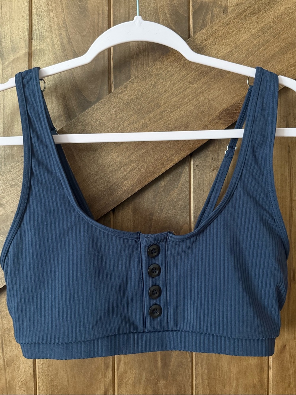 Summer Mae Maternity Ribbed Crop Bikini Top. Size L.